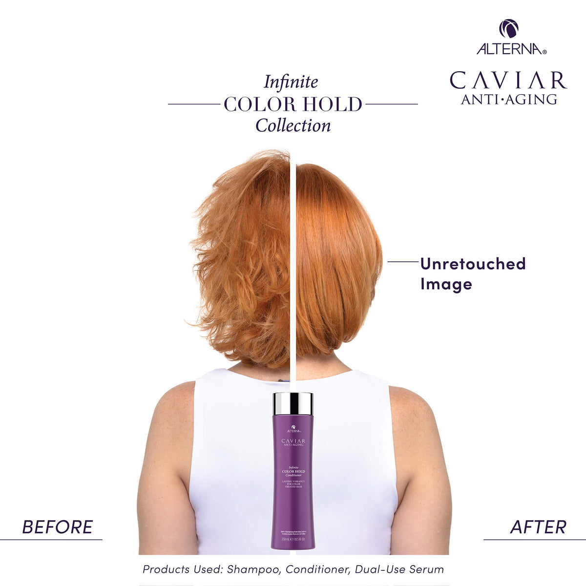 Alterna Caviar Infinite Color Hold Conditioner before and after