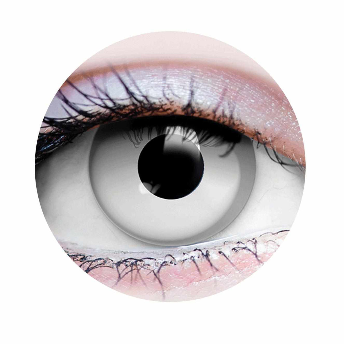 Primal Zombie I - White Halloween costume contact lenses