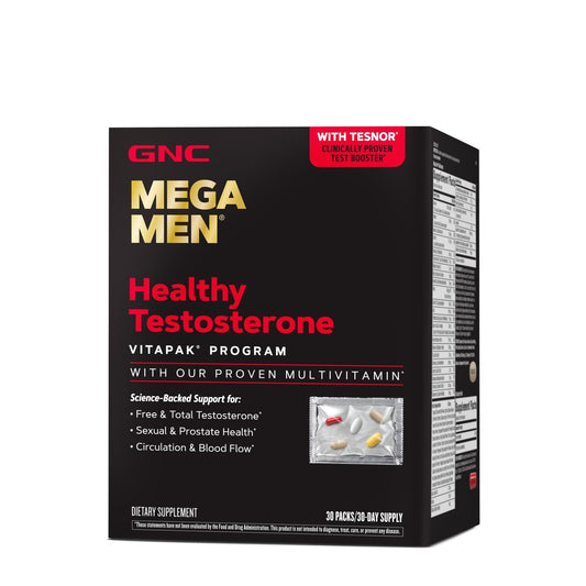 GNC Mega Men Healthy Testosterone Vitapak Program, box of 30 daily packs