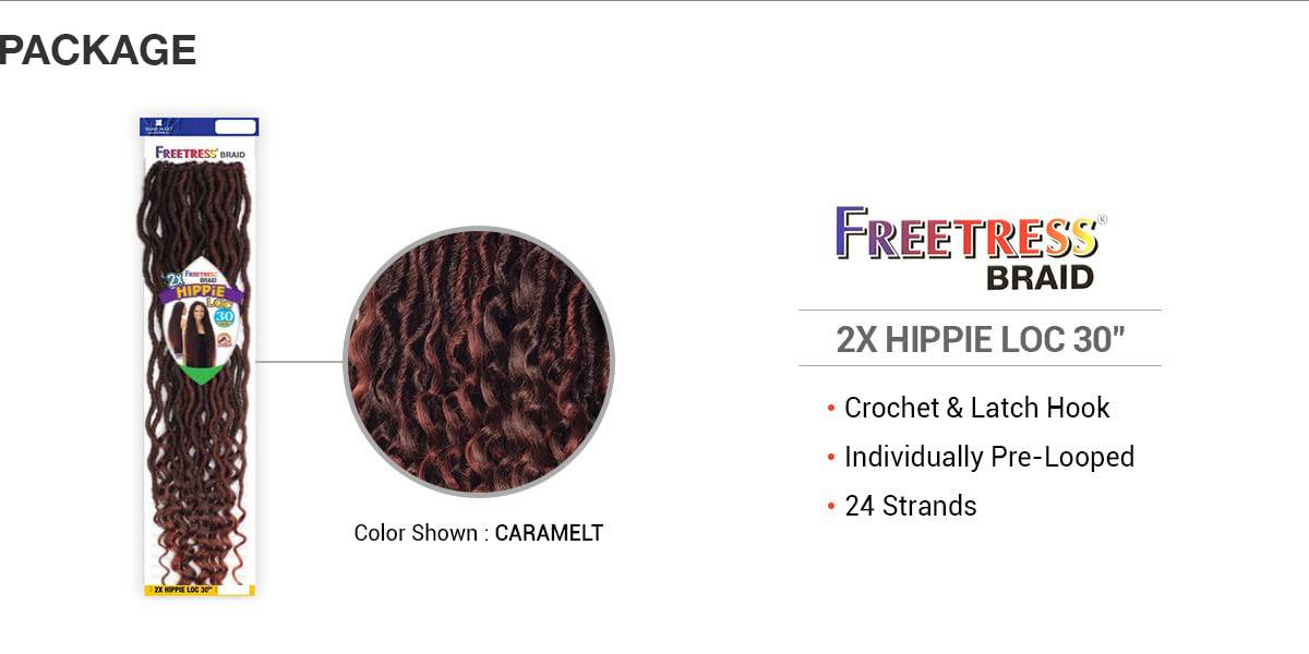 Freetress Crochet Braid - 2X HIPPIE LOC 30" - VIP Extensions