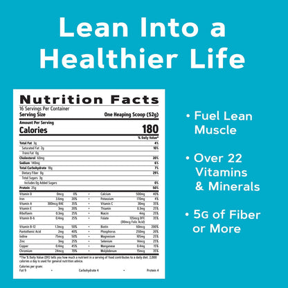 GNC Total Lean Lean Shake 25 Banana - Supplement Facts panel