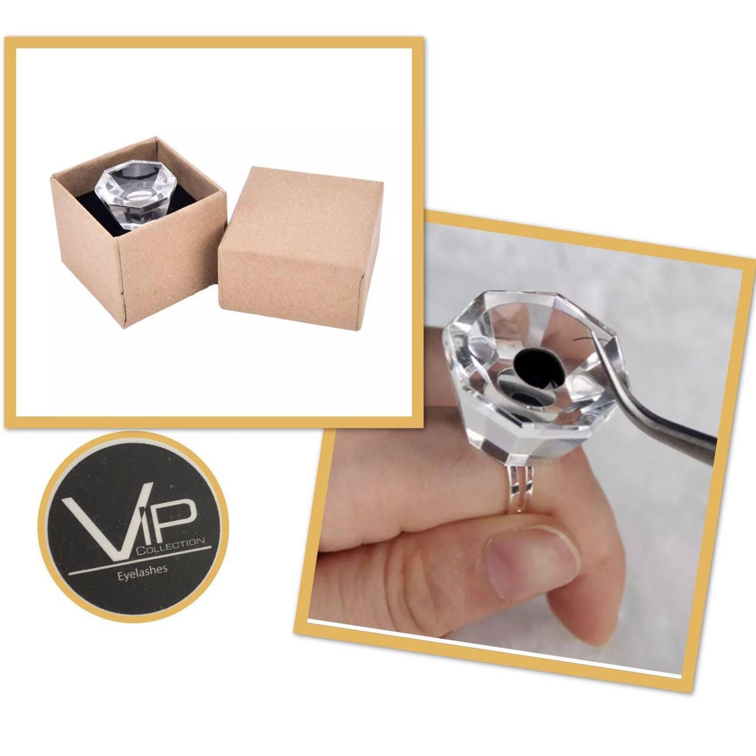 VIP Eyelash accessories - Crystal Glue Ring - VIP Extensions