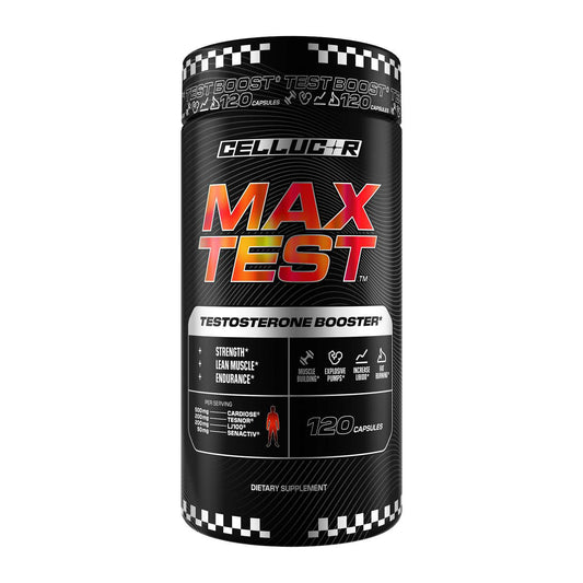 Cellucor Max Test testosterone booster, 120 capsule bottle