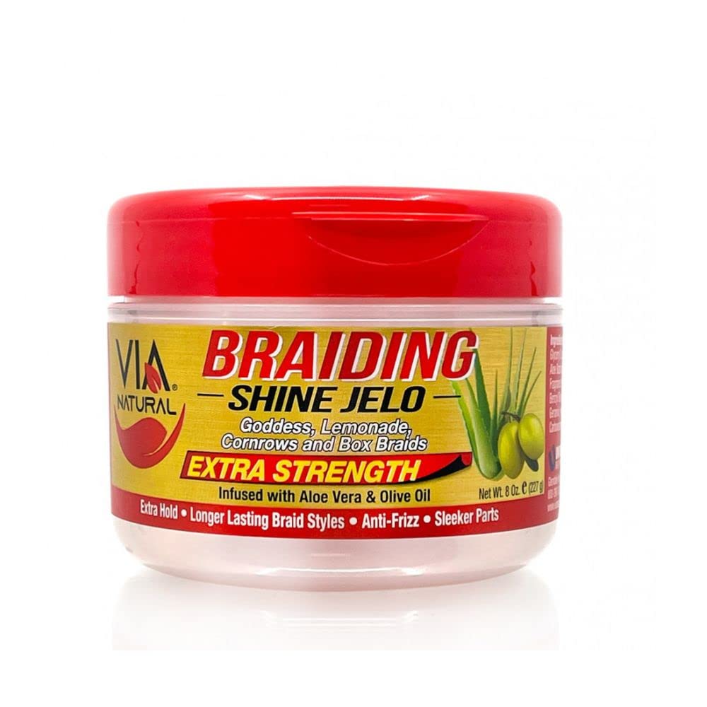 Via Natural Braiding Shine Jelo gel Extra Strength 8oz - VIP Extensions