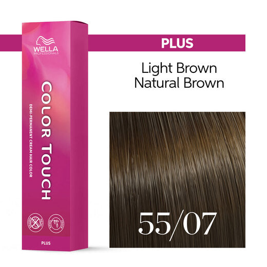Wella Color Touch Plus Demi-Permanent Hair Color, 2 oz - 55/07 Intense Light Brown Natural Brown