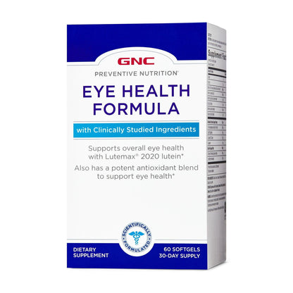 GNC Preventive Nutrition Eye Health Formula with lutein, 60 softgels box