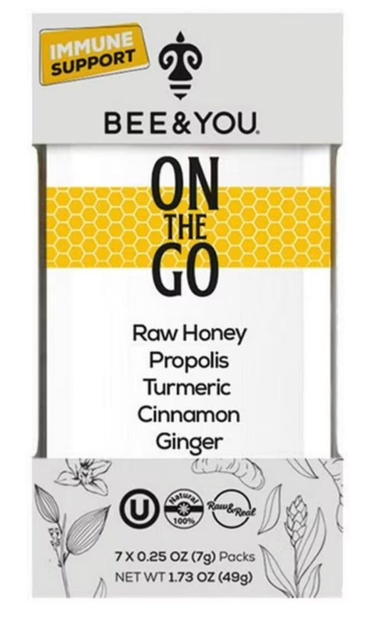 Bee & You On the Go Immunity Honey 1.73 oz - 1 box of 7 packets