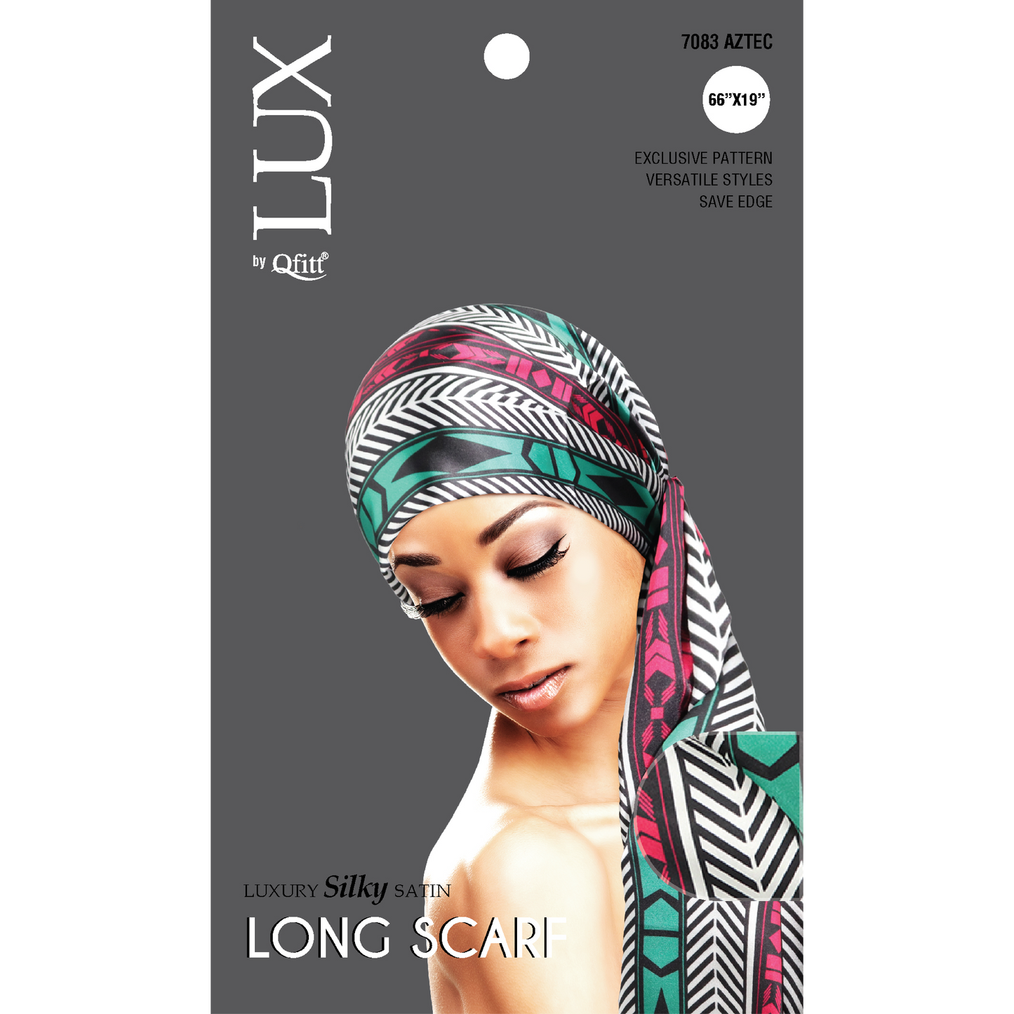 Lux by Qfitt Silk Long Scarf with Chain