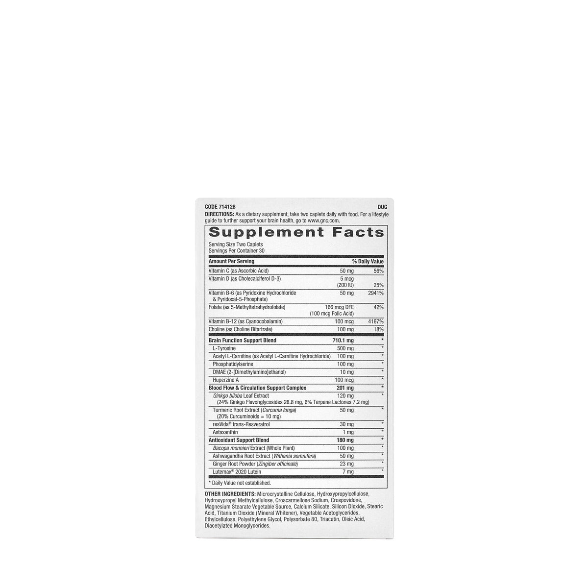 GNC Brain Health Formula - box
