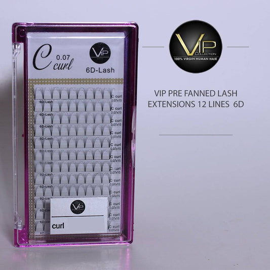 VIP Eyelashes - Pre Fanned Lash Extrensions 12 Lines  6D curl - VIP Extensions