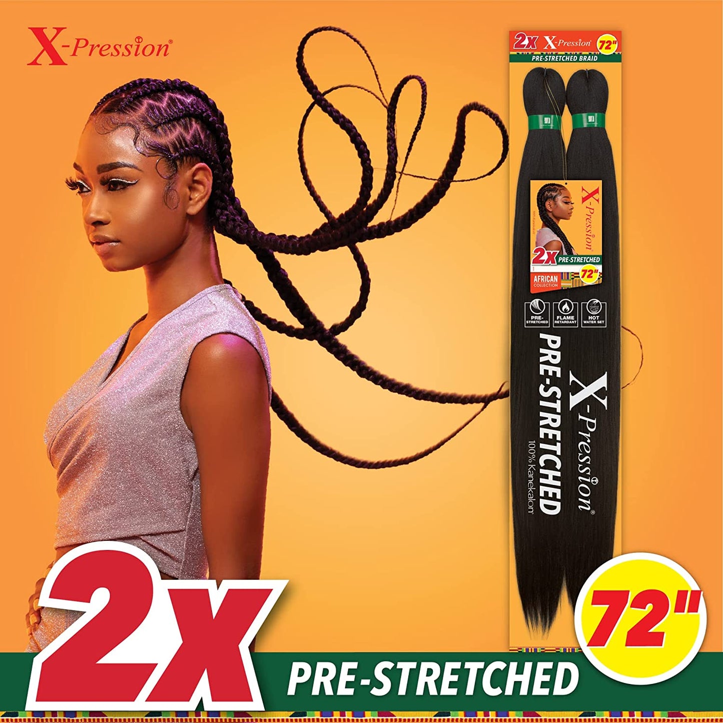 2X XPRESSION BRAID BRAIDING HAIR 72"