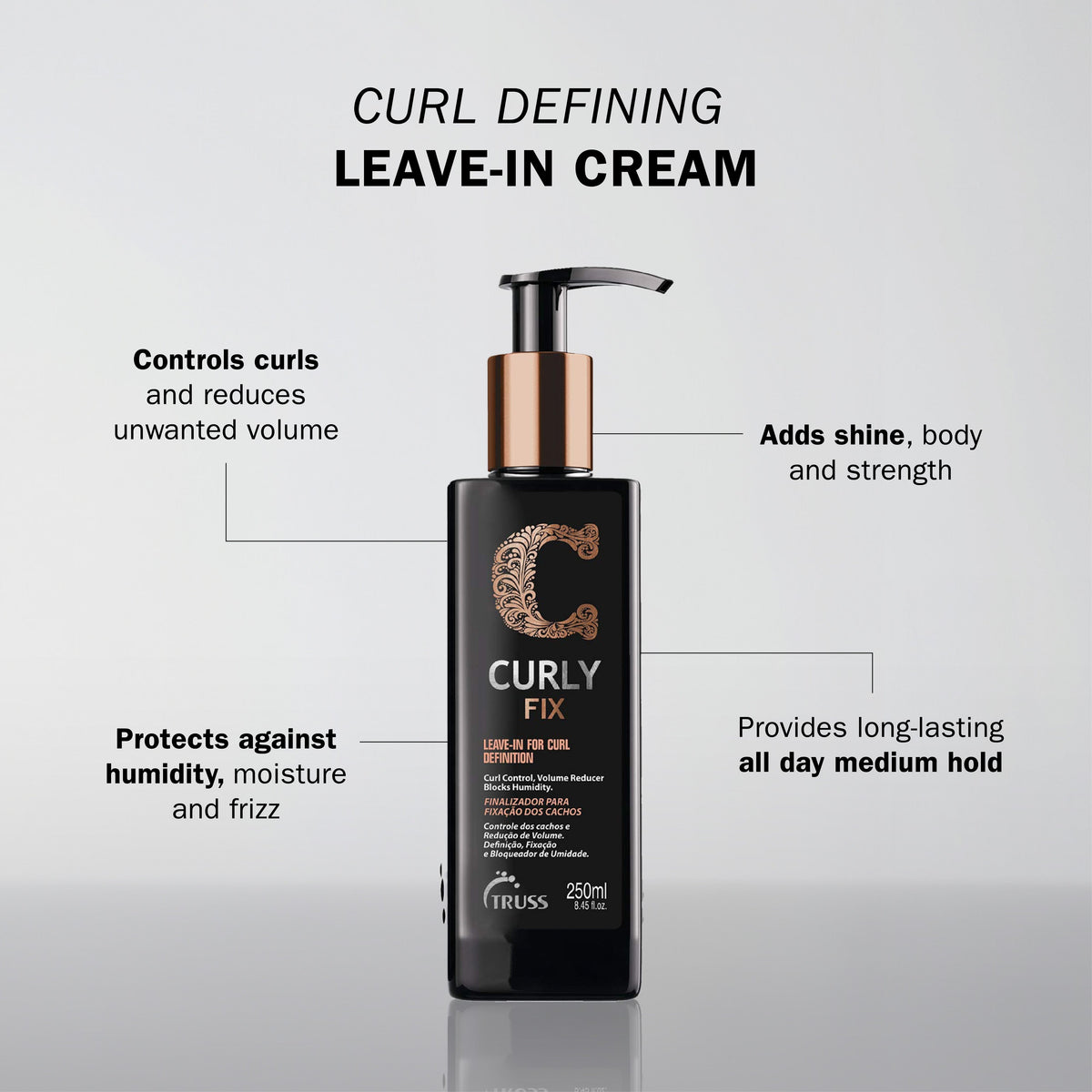 Truss Curly Fix Curl Defining Leave-In Cream 8.45 oz (250 ml)
