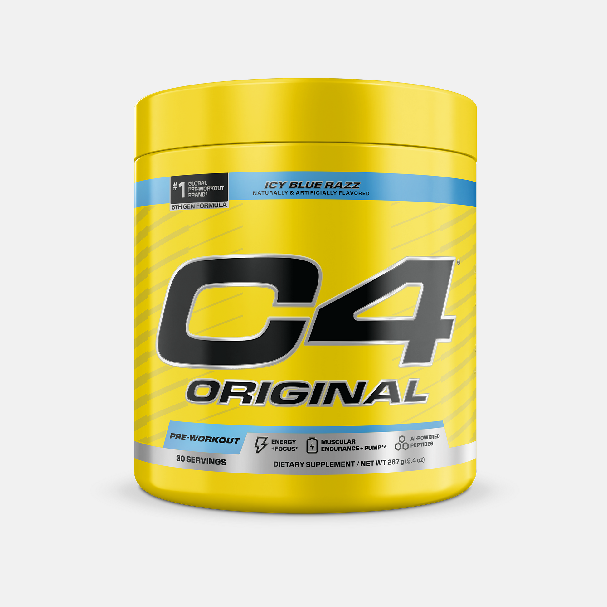 Cellucor C4 Original pre-workout powder, Icy Blue Razz, 30 serving tub