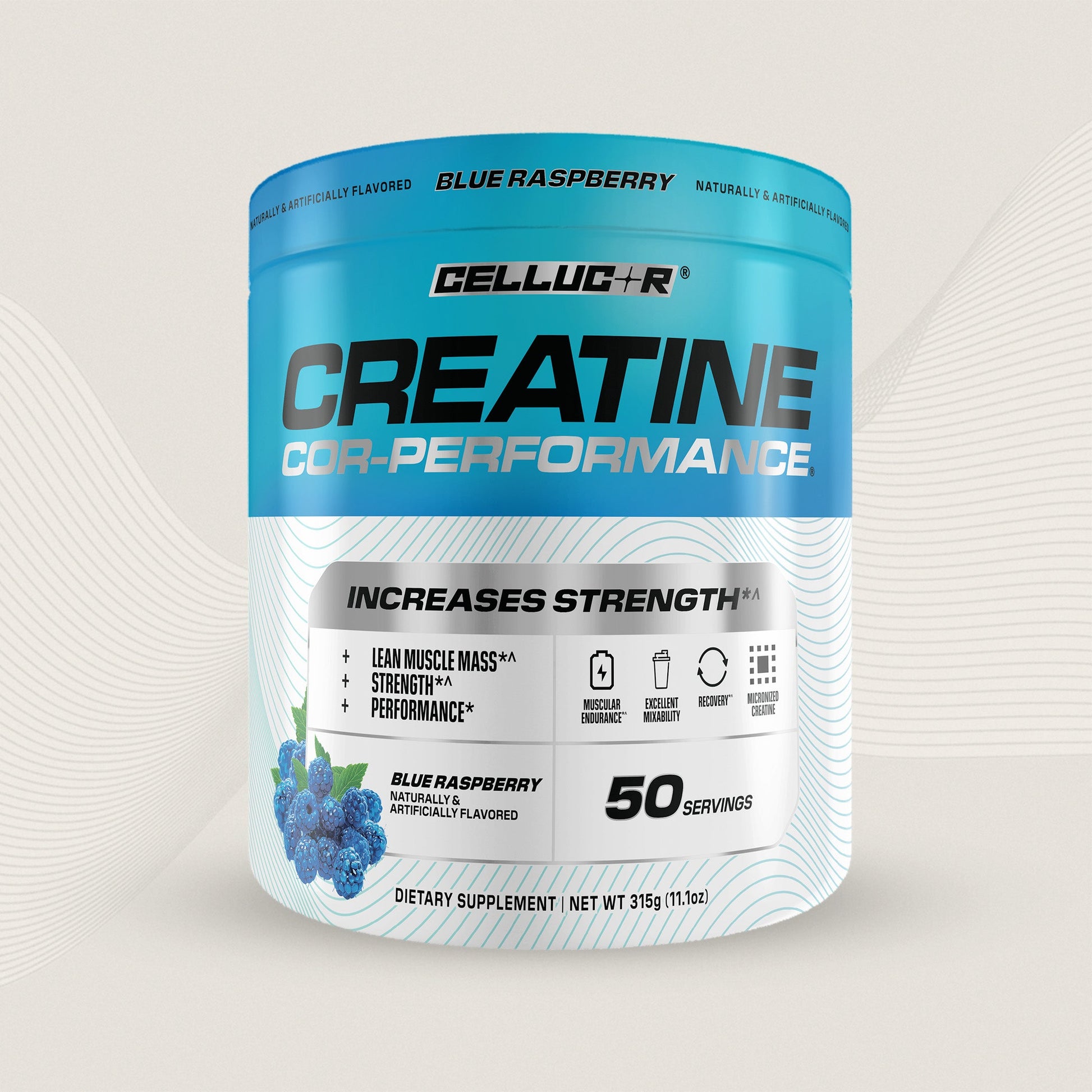 Cellucor COR-Performance Creatine powder, Blue Raspberry, 50 serving tub