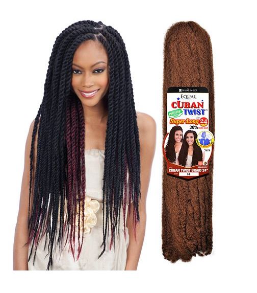 Freetress Equal Synthetic Hair Braids Double Strand Style Cuban Twist Braid 24"