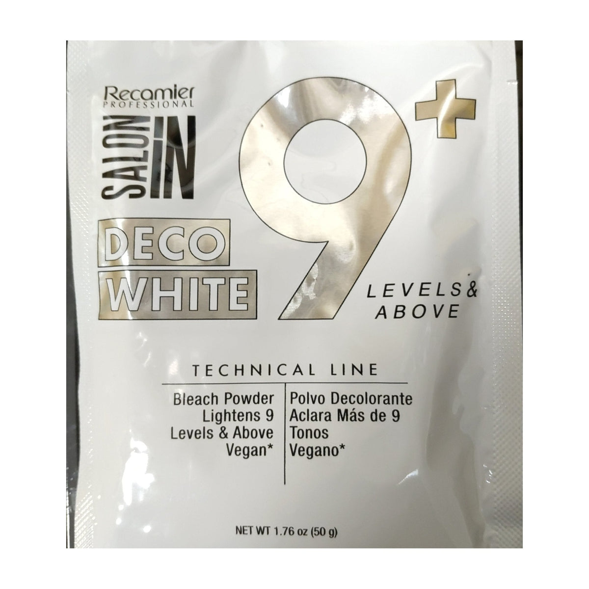 Salonin Deco White bleach powder sachet 1.76 oz 50 g lightens 9 levels and above