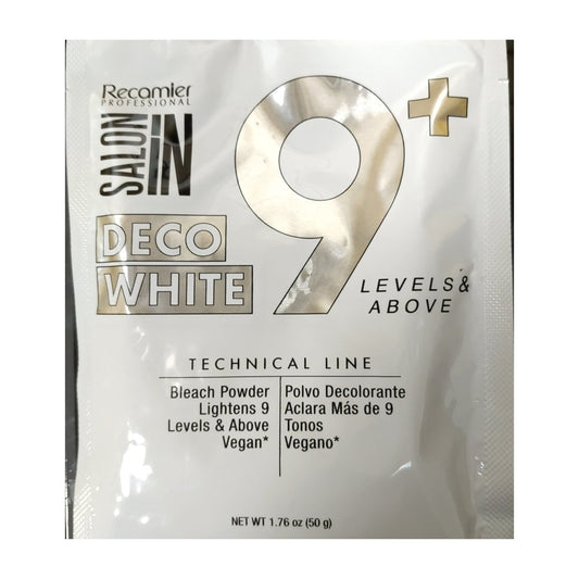Salonin Deco White bleach powder sachet 1.76 oz 50 g lightens 9 levels and above