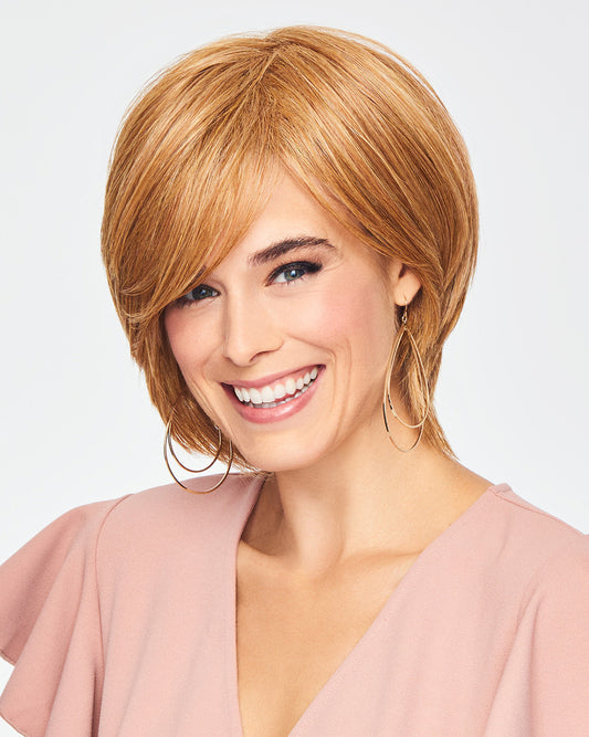 Gabor Discretion Wig - chin-length pageboy with razor-cut ends, model front view
