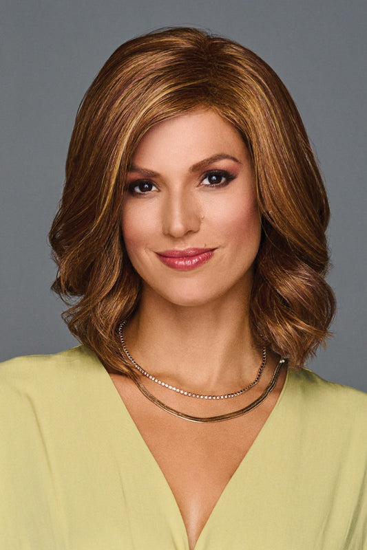 Gabor Stunning View Wig - model wearing Medium Red, front view