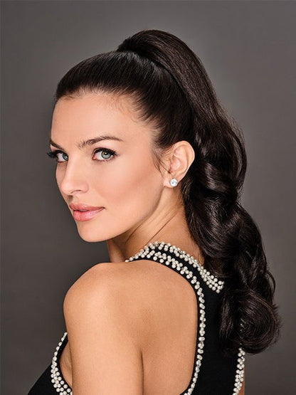 Hairdo 21" Soft Curls Claw Clip Ponytail shown on model