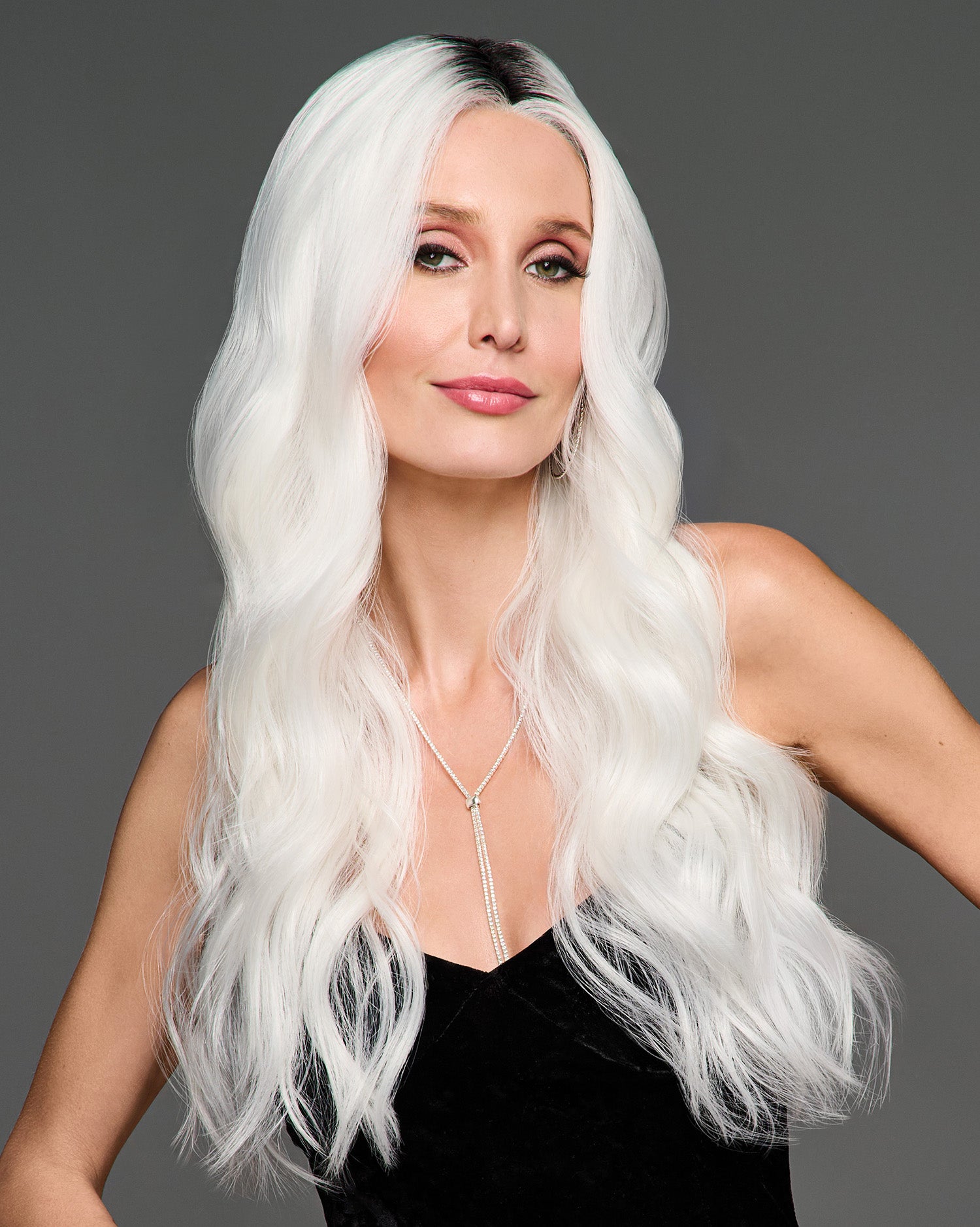 Hairdo Ethereal Ice Wig - icy white rooted fantasy wig, front view