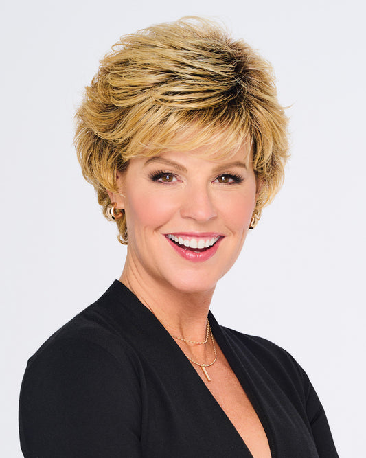 Hairdo Swept Back Short Cut Wig - front view on model
