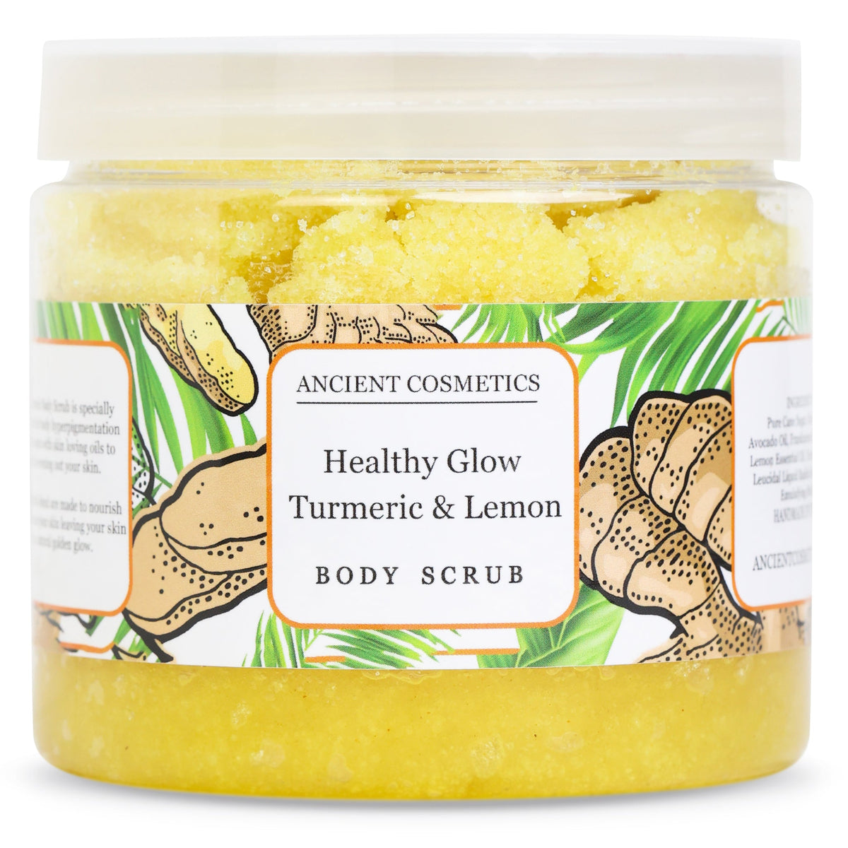 Ancient Cosmetics Healthy Glow Turmeric & Lemon Body Scrub jar