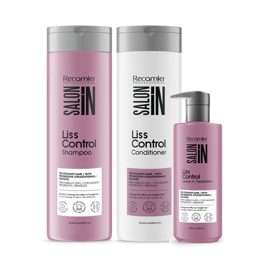 Recamier Salon In Liss Control 3-Piece Kit - Shampoo, Conditioner and Leave-In Treatment 10.1 oz each
