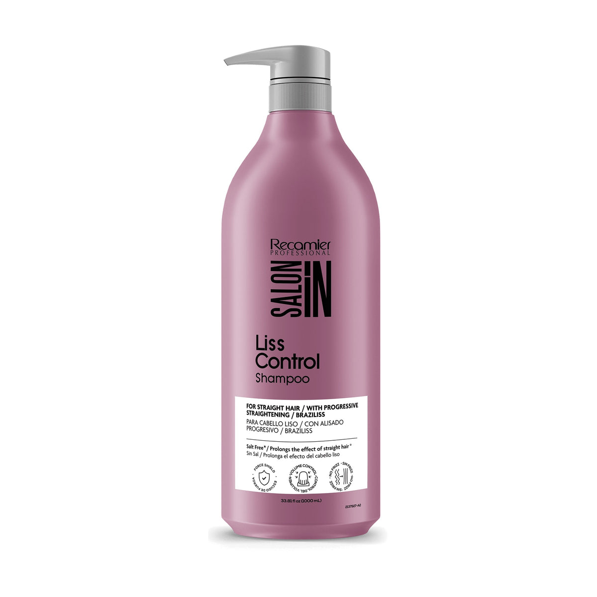 Recamier Salon In Liss Control Shampoo 33.8 oz salon size bottle