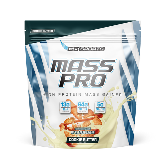 G6 Sports Mass Pro High Protein Mass Gainer, Cookie Butter, 6.76 lb bag