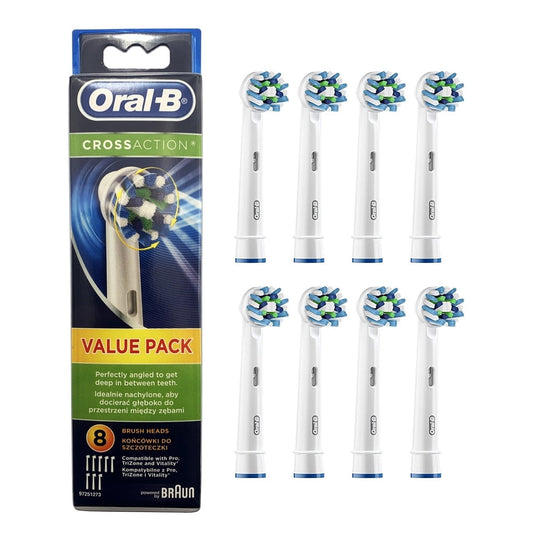 Oral-B CrossAction Replacement Brush Heads, 8 Count