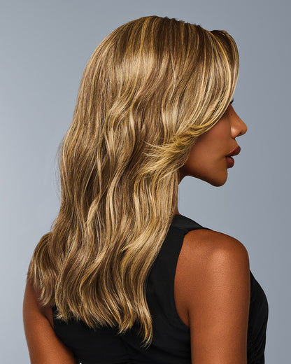 Raquel Welch Decadent Diva wig, side view on model