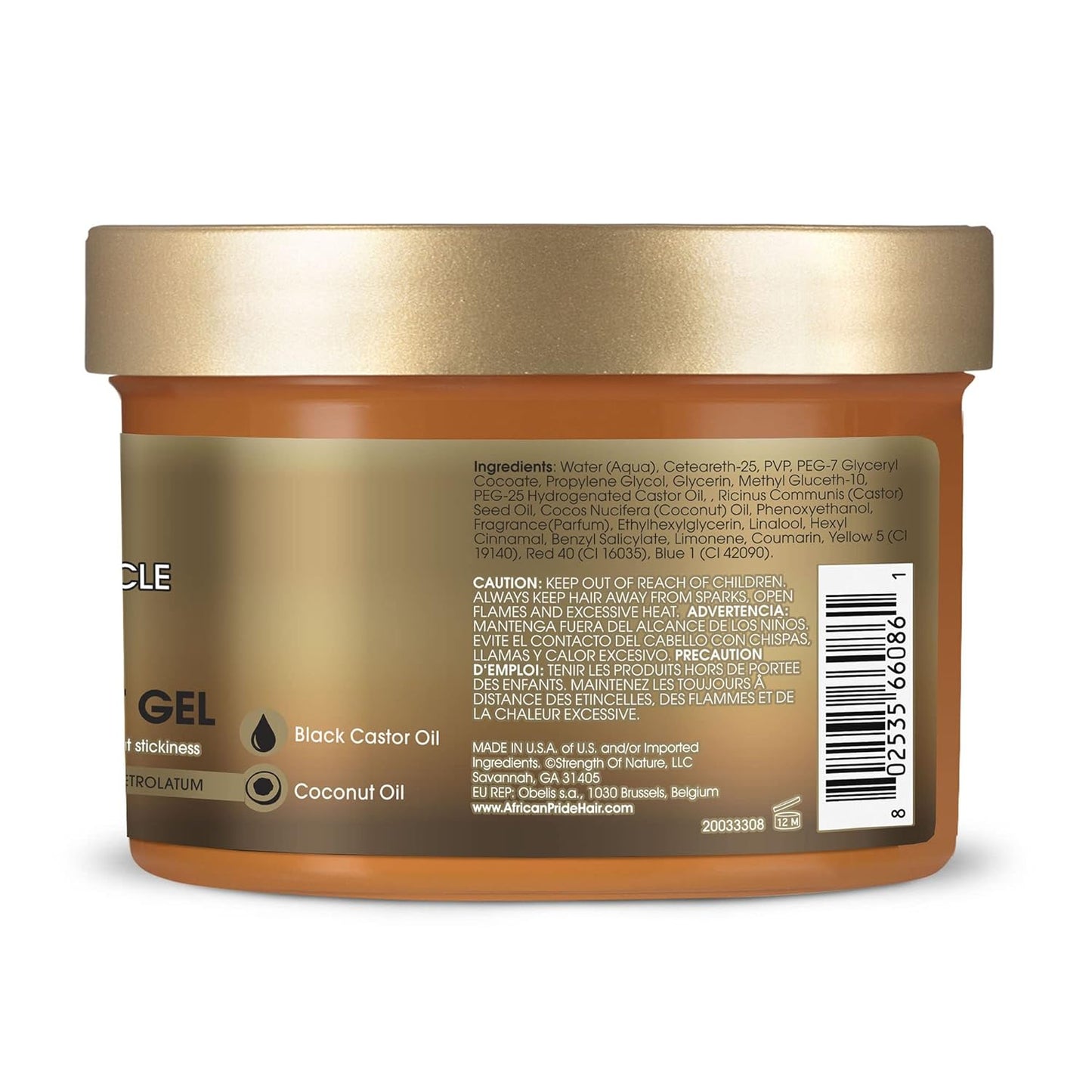 African Pride Black Castor Miracle Extra Hold Braid, Loc, Twist Gel - VIP Extensions