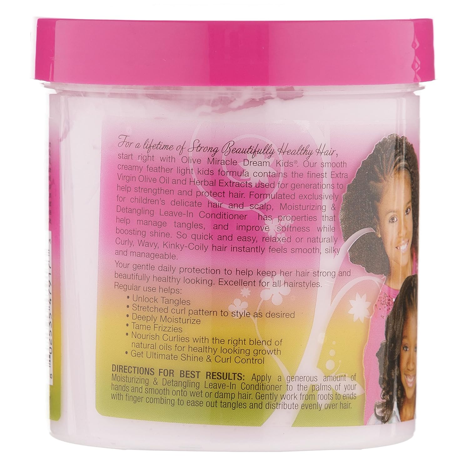 African Pride Dream Kids Olive Miracle Detangling Moisturizing Leave - In Conditioner - Contains Olive Oil, Moisturizes & Nourishes Coils & Hair Curls, 15 Oz - VIP Extensions