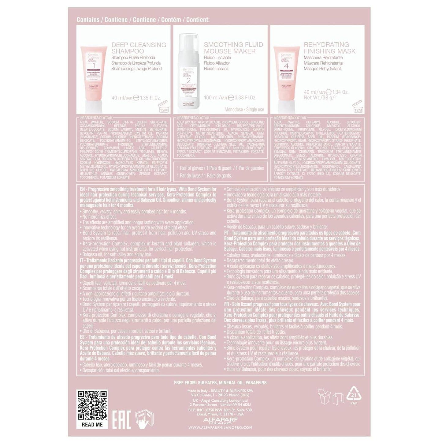Alfaparf Milano At Home Keratin Hair Treatment Lisse Design - VIP Extensions