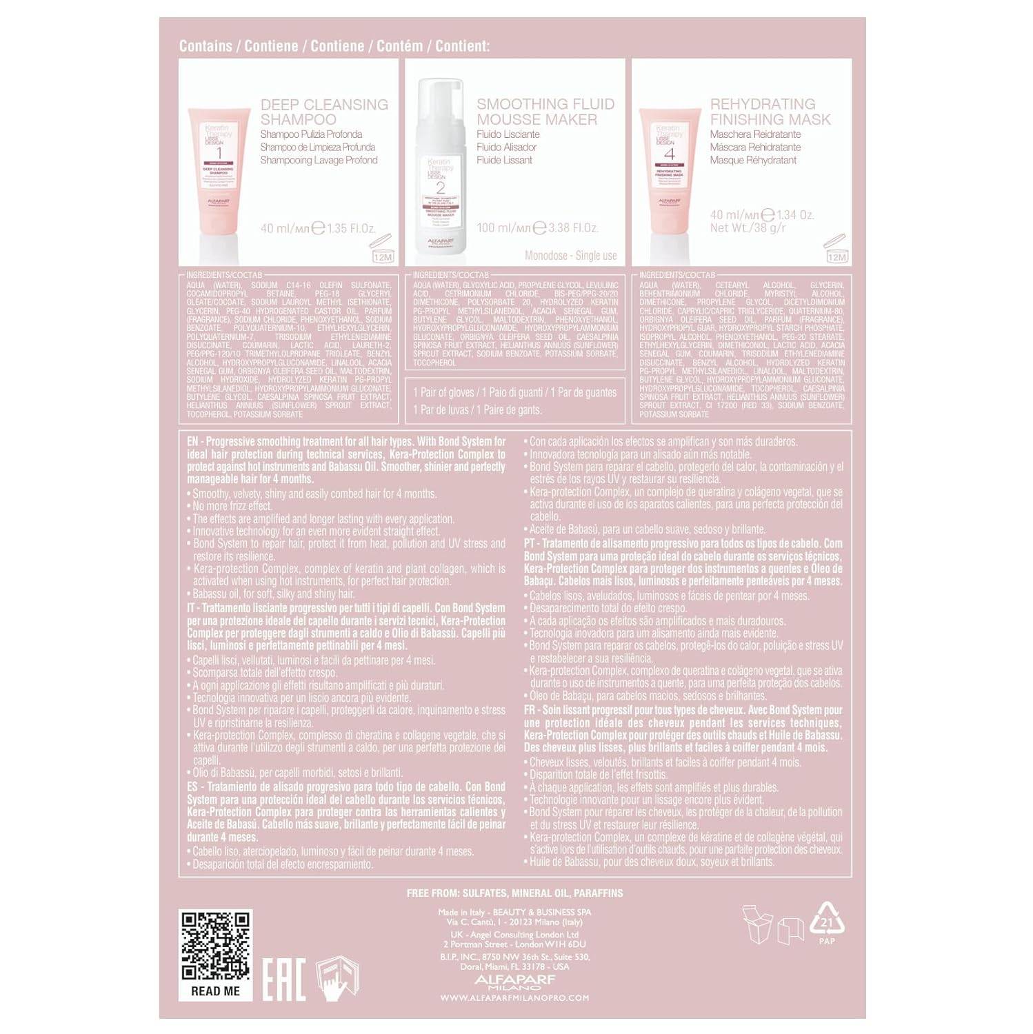 Alfaparf Milano At Home Keratin Hair Treatment Lisse Design - VIP Extensions