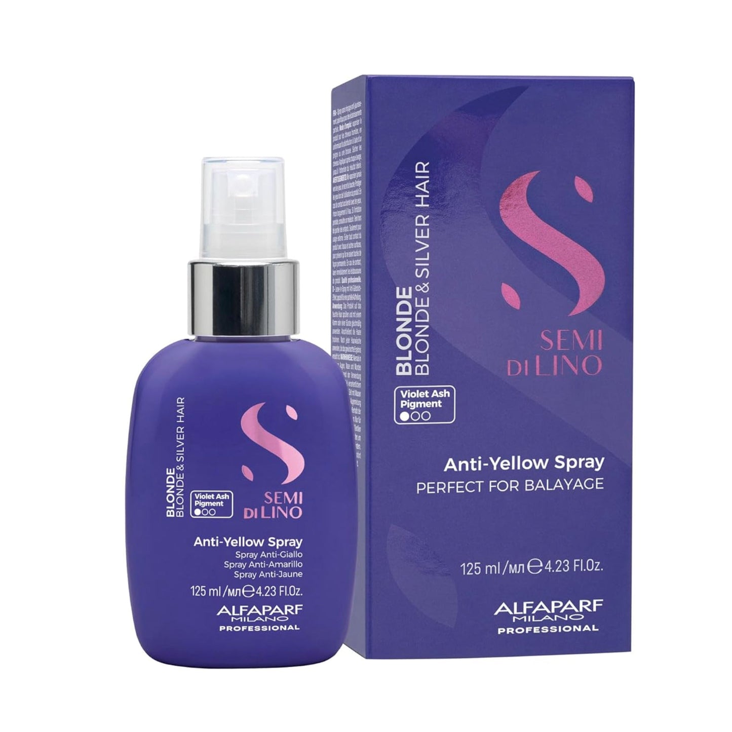 Alfaparf Milano Semi Di Lino Blonde Spray Against Yellow Undertones for Blondes and Highlighted Hair 125 ml (B09VL588R7) - VIP Extensions