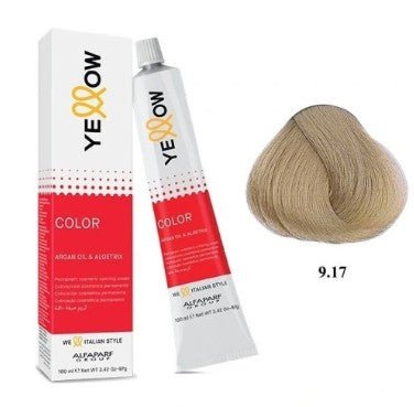 Alfaparf Yellow Color Cream 9.17 Very Light Ash Matte Blonde 100 ml - VIP Extensions