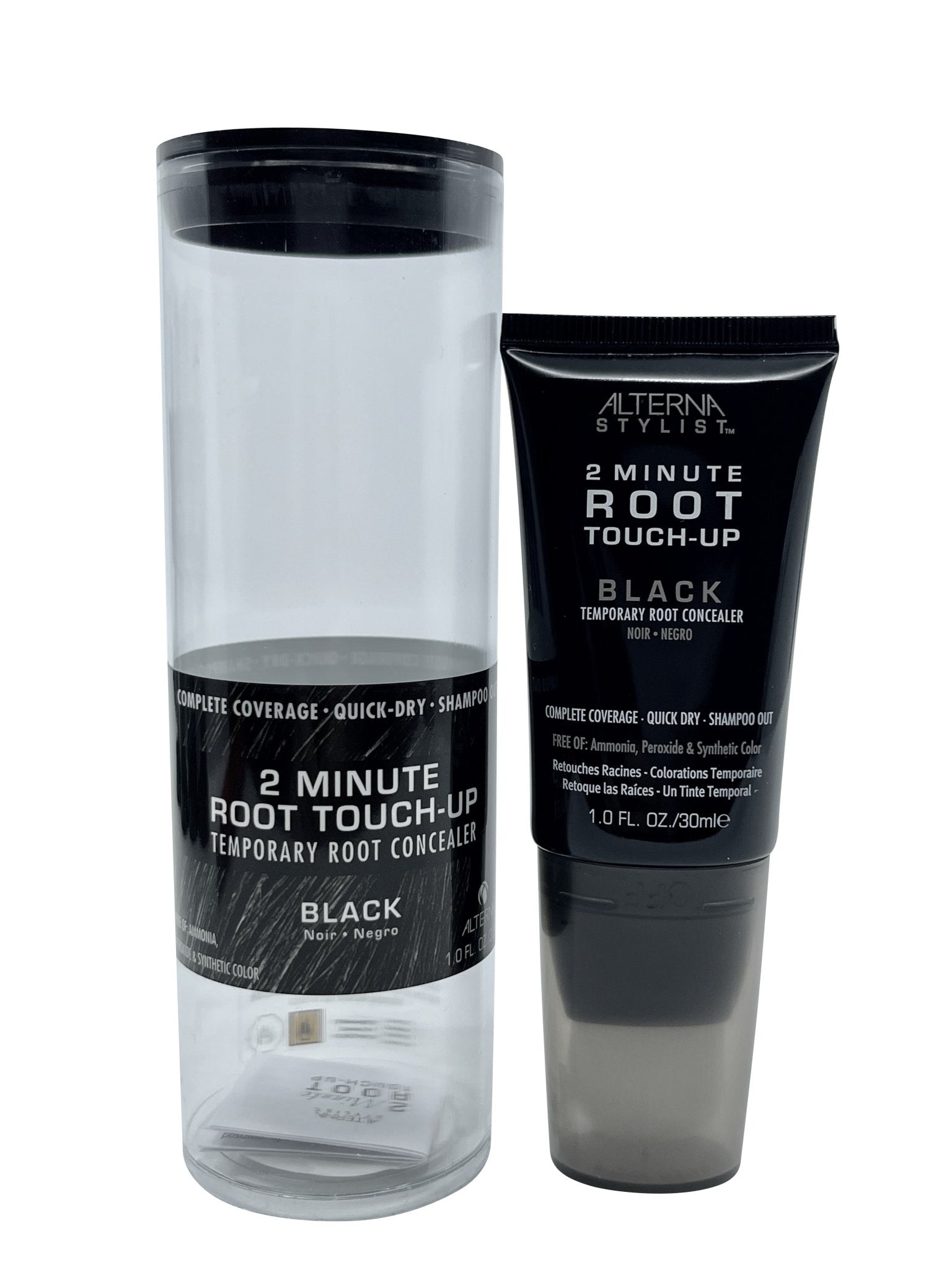 Alterna 2 Minute Root Touch-Up Temporary Root Concealer Black 1 Fl oz - VIP Extensions