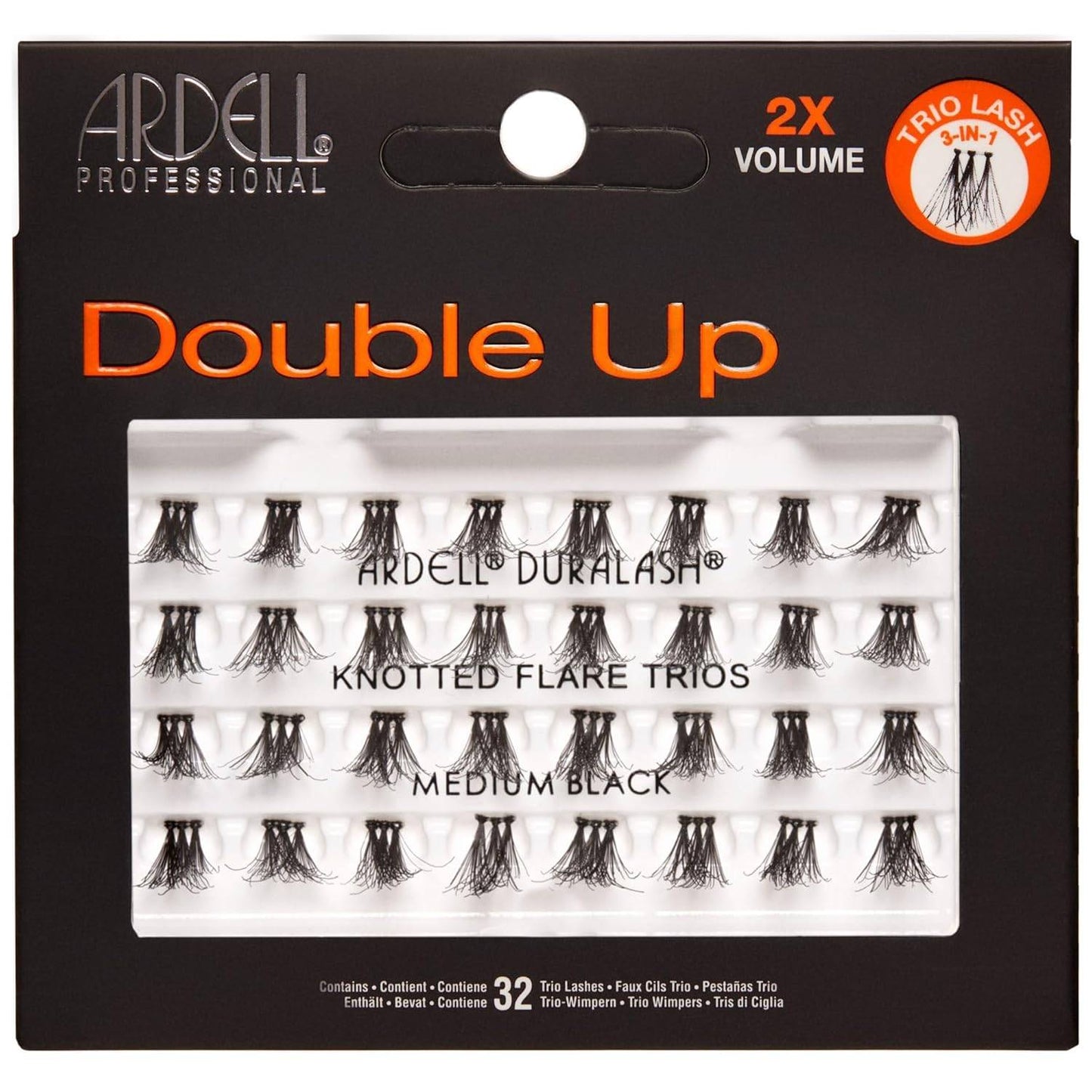 Ardell Double Up - Knotted Flare Trios - Medium Black - VIP Extensions