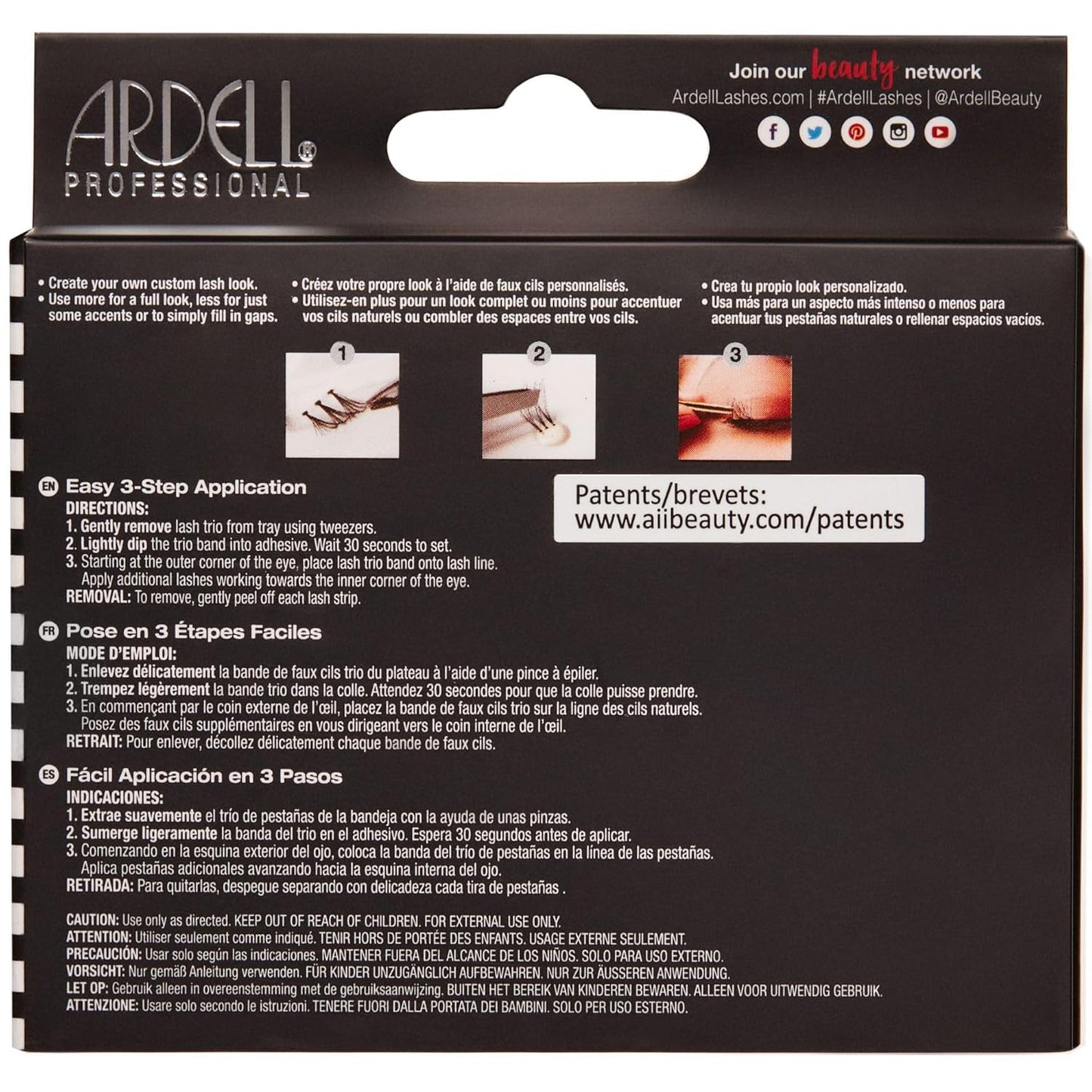 Ardell Double Up - Knotted Flare Trios - Medium Black - VIP Extensions