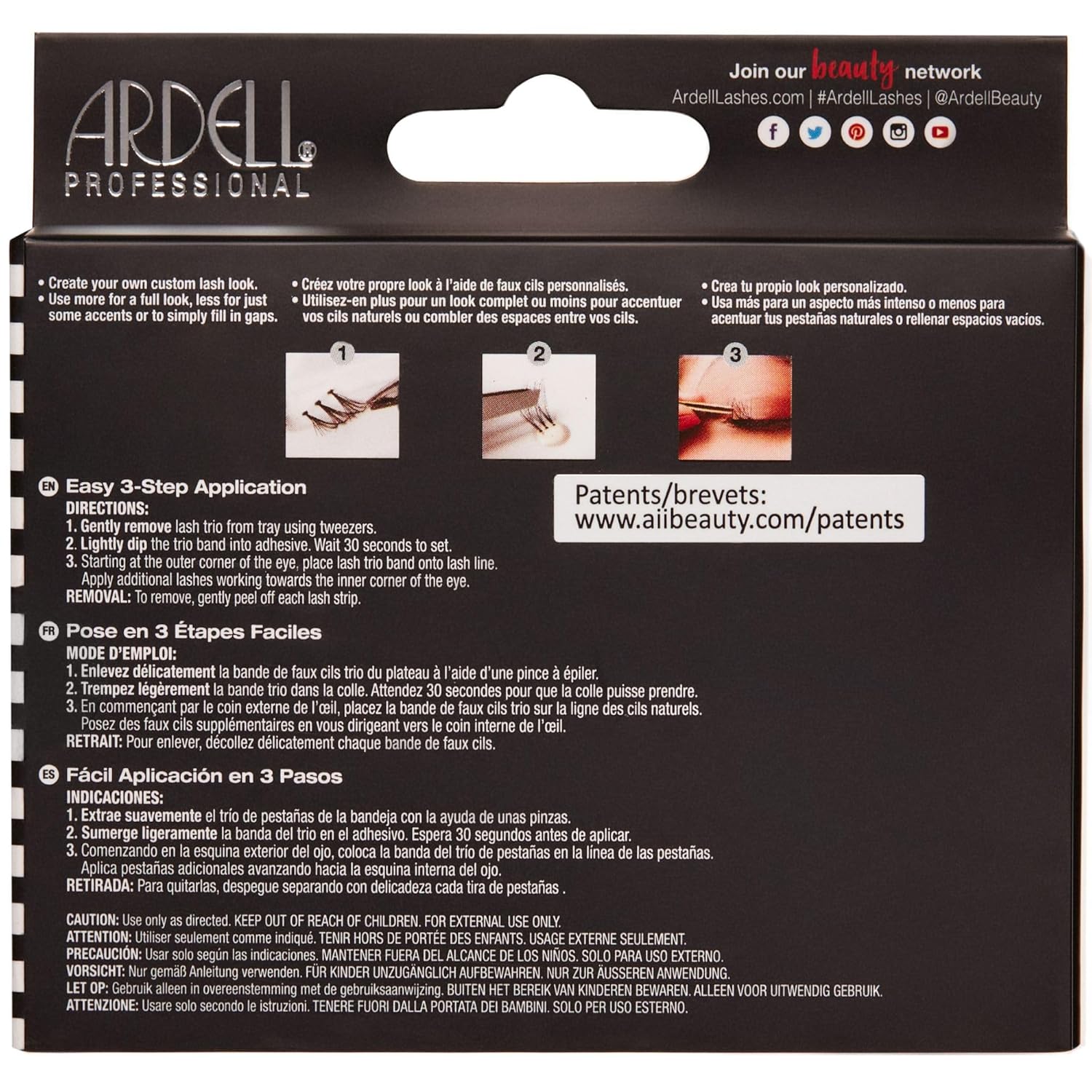 Ardell Double Up - Knotted Flare Trios - Medium Black - VIP Extensions