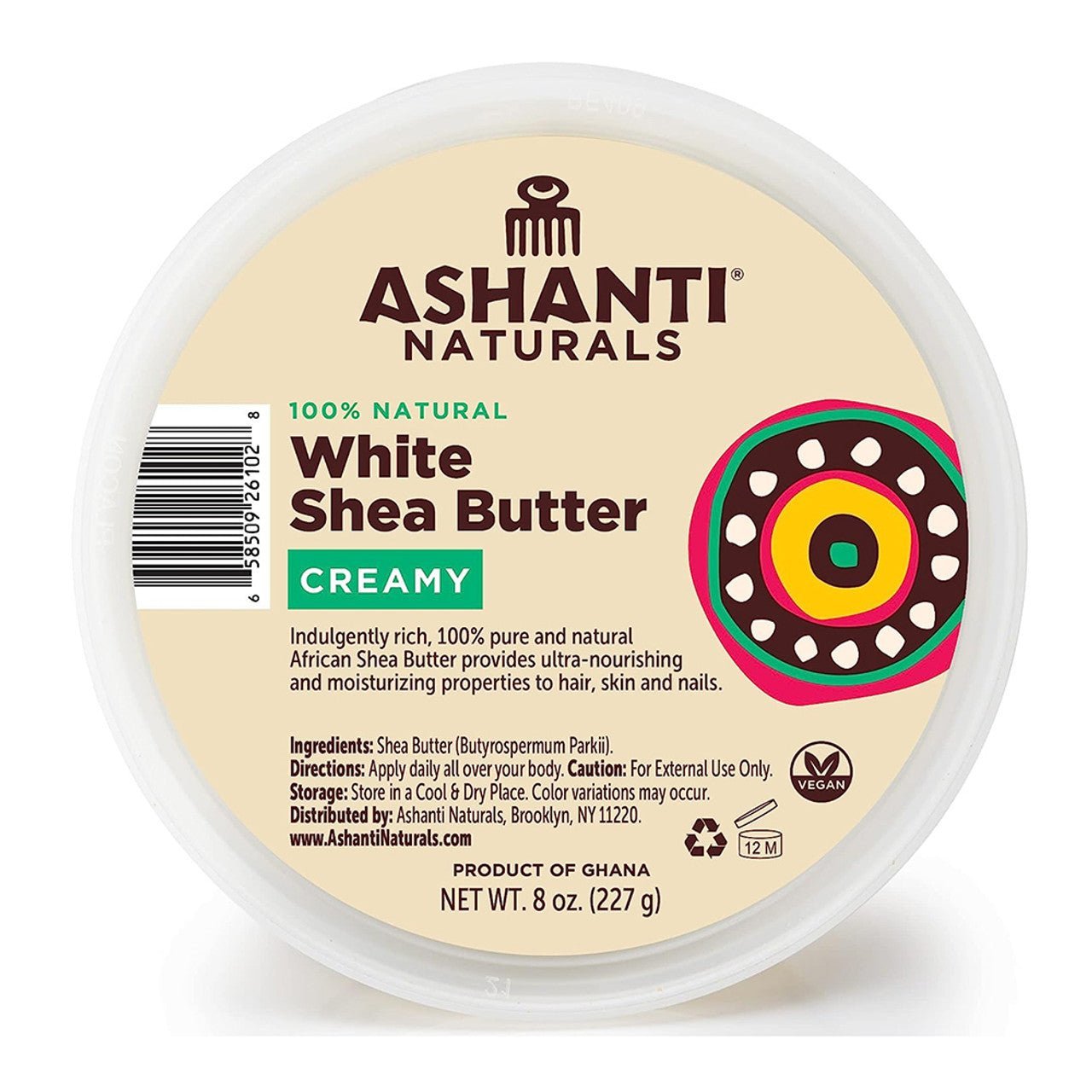 Ashanti African Creamy Shea Butter Anti - Frizz Treatment - White - 8 fl oz - VIP Extensions