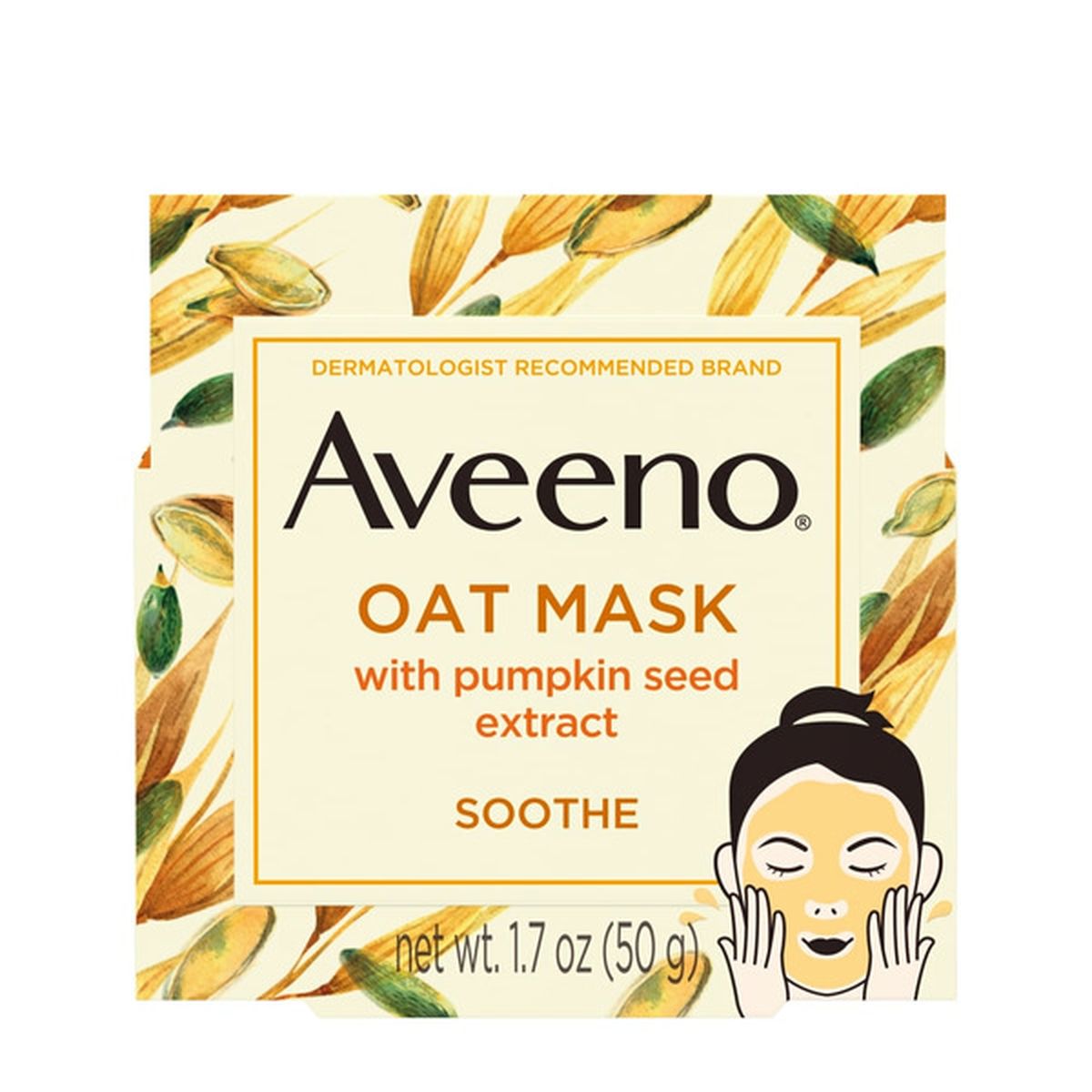 Aveeno Oat Mask with Pumpkin Seed Extract Soothe 1.7 oz box