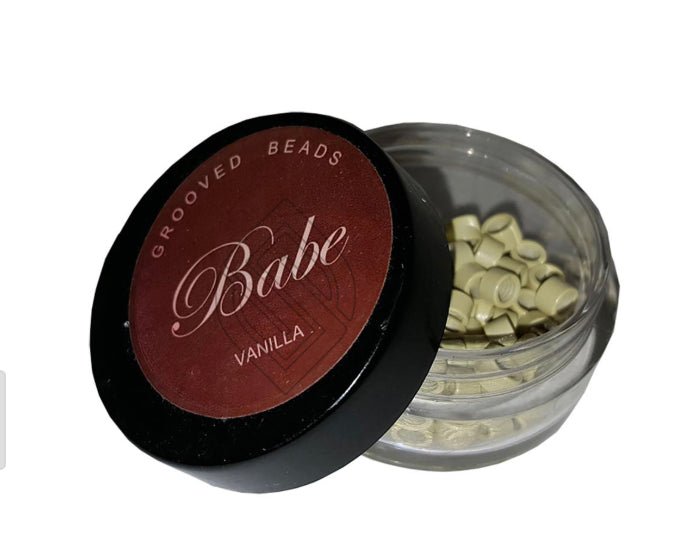 Babe 100 Pieces Grooved Beads Vanilla - VIP Extensions