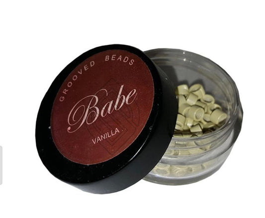 Babe 100 Pieces Grooved Beads Vanilla - VIP Extensions