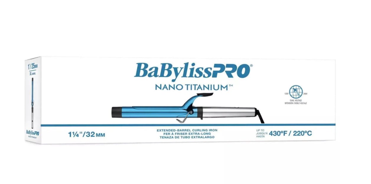 BaBylissPRO Iridescent Nano Titanium 1.25" Extended Barrel Curling Iron - VIP Extensions