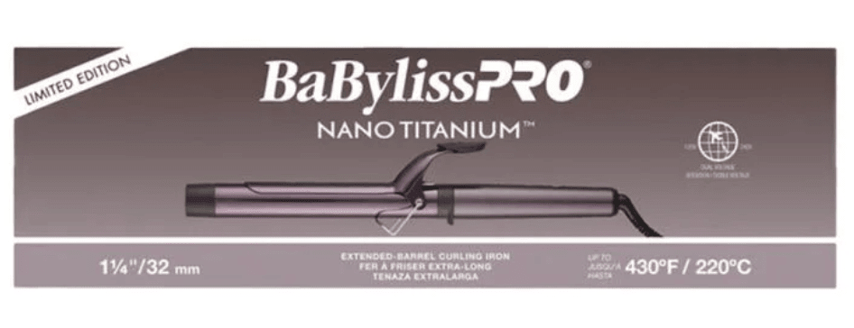 BaBylissPRO Nightfall 1.25" Extended Barrel Curling Iron (Purple) - VIP Extensions