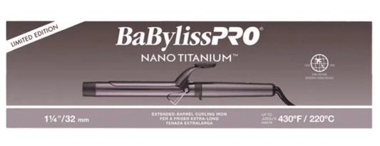 BaBylissPRO Nightfall 1.25" Extended Barrel Curling Iron (Purple) - VIP Extensions