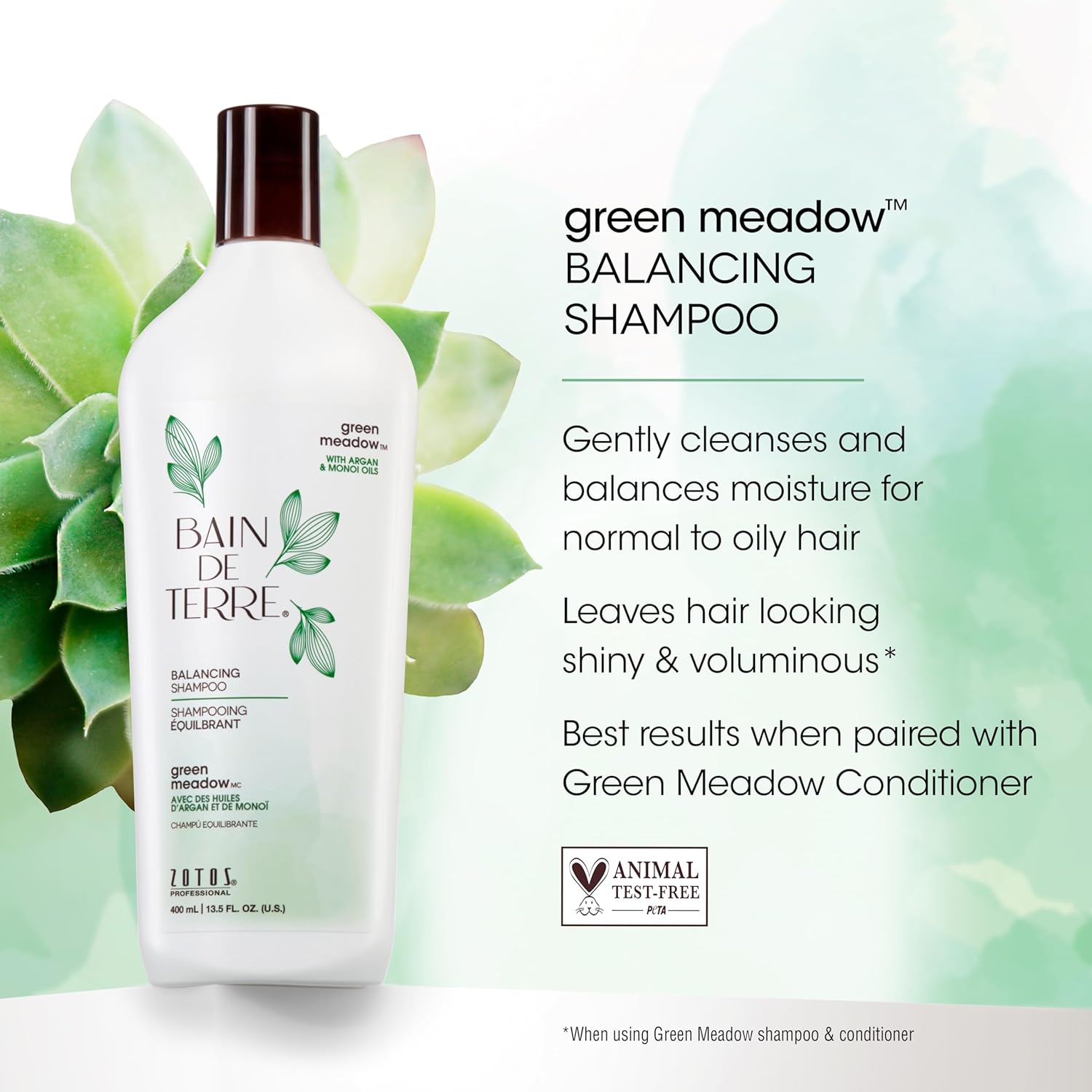 Bain de Terre Green Meadow Balancing Shampoo 13.5 fl oz - VIP Extensions